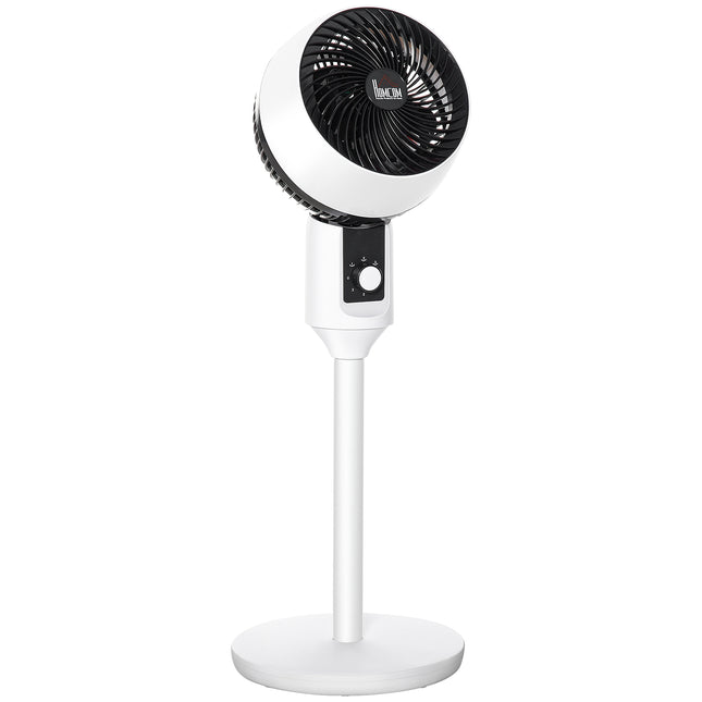 32'' Air Circulator Fan with 3 Speeds, 70° Oscillation & 90° Tilt, Round Base, Carry Handle - Black and White