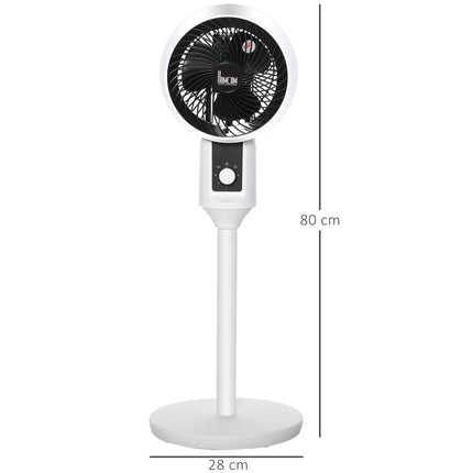 32'' Air Circulator Fan with 3 Speeds, 70° Oscillation & 90° Tilt, Round Base, Carry Handle - Black and White