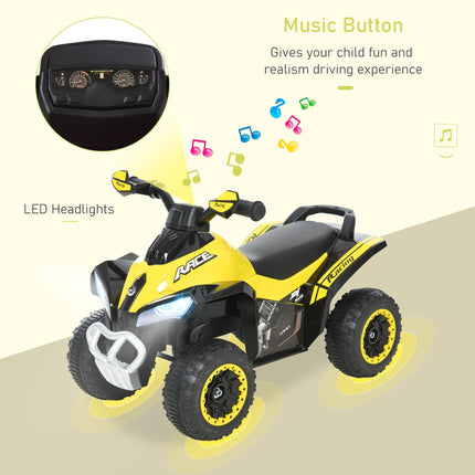 Toddler Ride On Car Walker Manual Foot-to-Floor Slider with Music & Lights 18-36 Months - Yellow