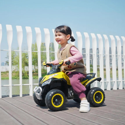 Toddler Ride On Car Walker Manual Foot-to-Floor Slider with Music & Lights 18-36 Months - Yellow