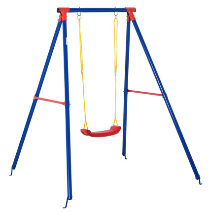 1 Piece Metal Kids Swing Set with Adjustable Rope Heavy Duty - Blue