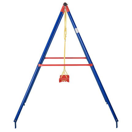 1 Piece Metal Kids Swing Set with Adjustable Rope Heavy Duty - Blue