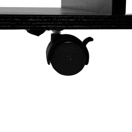 TV Stand with Shelves for TVs up to 42 Inch with Castor Wheels - Black