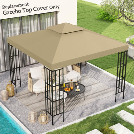 3x3 Metre Double Tier Gazebo Canopy Top Cover UV Resistant - Deep Beige
