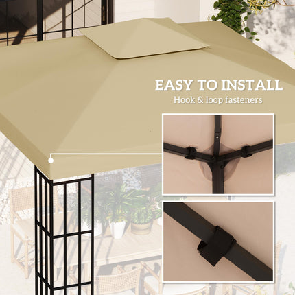 3x3 Metre Double Tier Gazebo Canopy Top Cover UV Resistant - Deep Beige