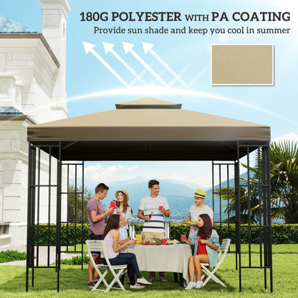 3x3 Metre Double Tier Gazebo Canopy Top Cover UV Resistant - Deep Beige