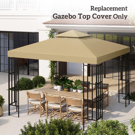 3x3 Metre Double Tier Gazebo Canopy Top Cover UV Resistant - Deep Beige