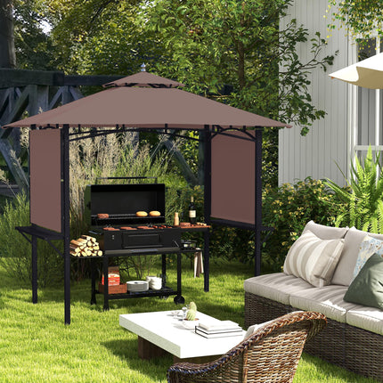 Waterproof 250x150cm Polyester Canopy Awning with UV Protection - Coffee