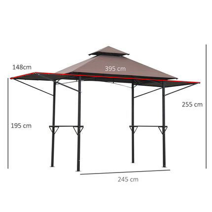 Waterproof 250x150cm Polyester Canopy Awning with UV Protection - Coffee