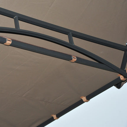 Waterproof 250x150cm Polyester Canopy Awning with UV Protection - Coffee