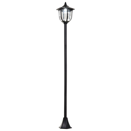 1.77m Free-Standing Solar LED Garden Lamp Post with Sensor - Black