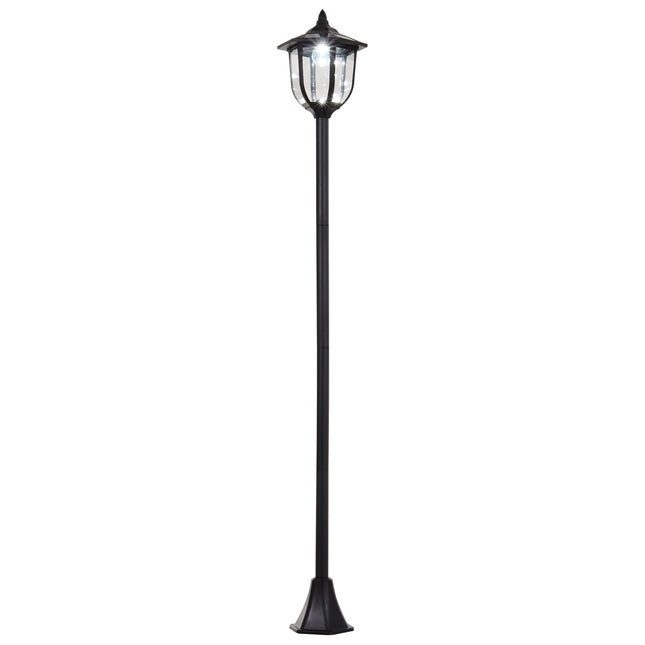 1.77m Free-Standing Solar LED Garden Lamp Post with Sensor - Black