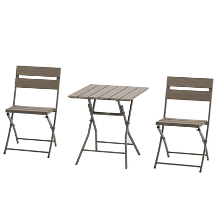 3 Piece Foldable Garden Bistro Set Patio Furniture Set with Table and 2 Chairs F