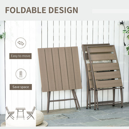 3 Piece Foldable Garden Bistro Set Patio Furniture Set with Table and 2 Chairs F