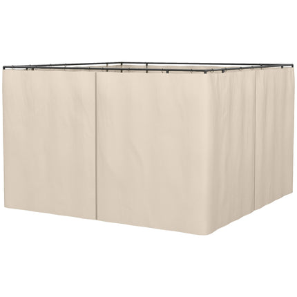 4 Pack Universal 3x3m Gazebo Replacement Sidewalls Privacy Panels - Beige