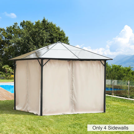 4 Pack Universal 3x3m Gazebo Replacement Sidewalls Privacy Panels - Beige
