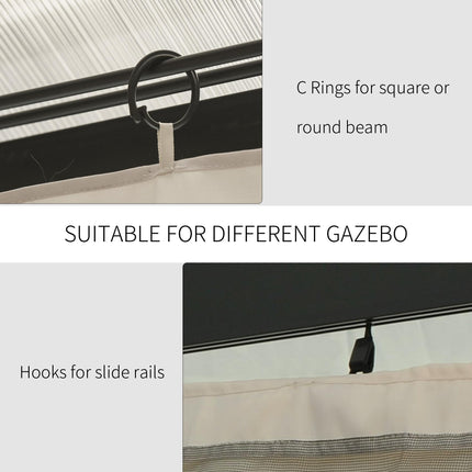 4 Pack Universal 3x3m Gazebo Replacement Sidewalls Privacy Panels - Beige
