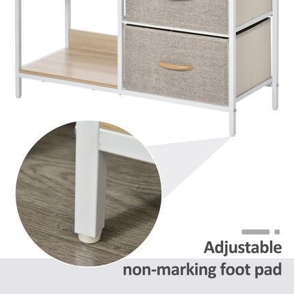 Chest of Drawers Dresser Cabinet with 3 Fabric Drawers & 2 Shelves for Living Room Bedroom Hallway - Beige