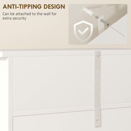 Traditional Free-Standing Bathroom Storage Cabinet with Adjustable Shelf - White