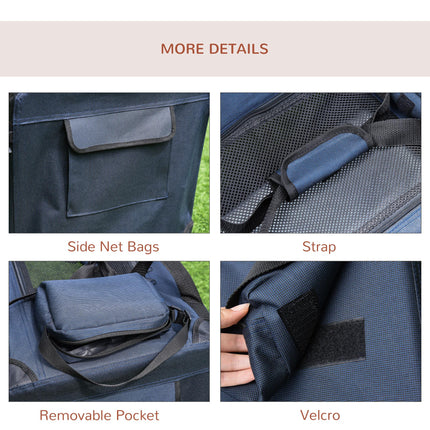 Folding Dog and Cat Carrier Bag with Cushion 60x41.5x41 cm - Dark Blue
