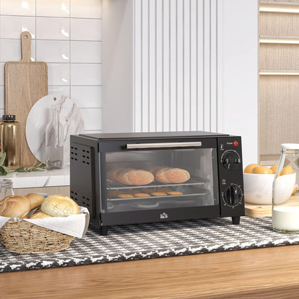 Mini Oven, 9L Countertop Electric Grill Toaster Oven with Adjustable Temperatur