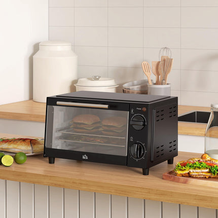 Mini Oven, 9L Countertop Electric Grill Toaster Oven with Adjustable Temperatur