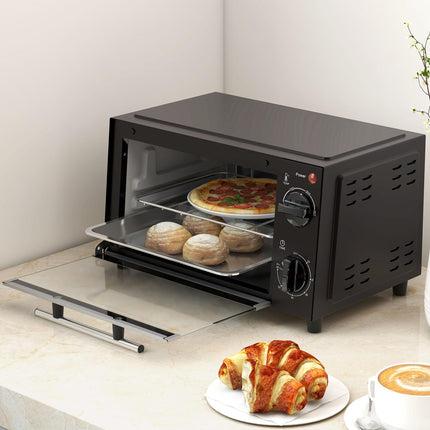 Mini Oven, 9L Countertop Electric Grill Toaster Oven with Adjustable Temperatur