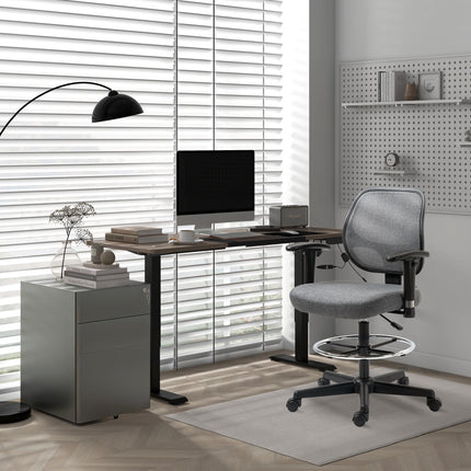 Electric Height Adjustable Standing Desk 140x70cm with 4 Memory Presets - Teak Black