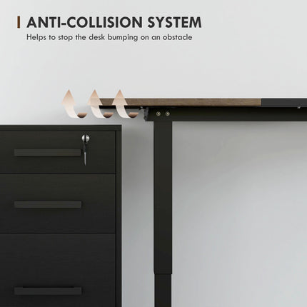 Electric Height Adjustable Standing Desk 140x70cm with 4 Memory Presets - Teak Black