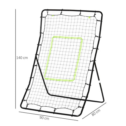 Rebounder Net Soccer Football Training Target with Ball Playback - Black