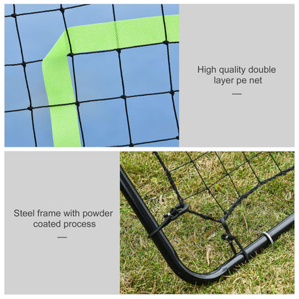 Rebounder Net Soccer Football Training Target with Ball Playback - Black