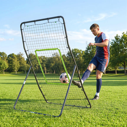 Rebounder Net Soccer Football Training Target with Ball Playback - Black
