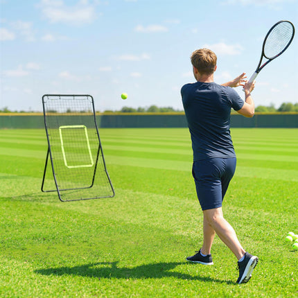Rebounder Net Soccer Football Training Target with Ball Playback - Black