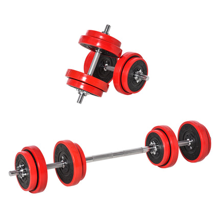20KGS 2-In-1 Dumbbell & Barbell Adjustable Set Strength Muscle Exercise Fitness