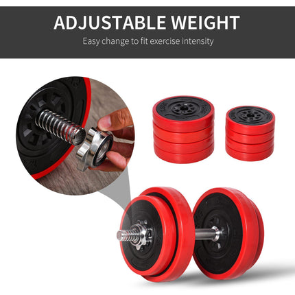 20KGS 2-In-1 Dumbbell & Barbell Adjustable Set Strength Muscle Exercise Fitness