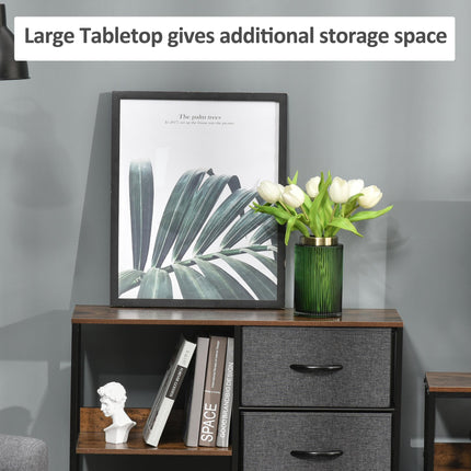 Chest of Drawers Dresser Cabinet with 3 Fabric Drawers & 3 Shelves for Living Room, Bedroom, Hallway - Black