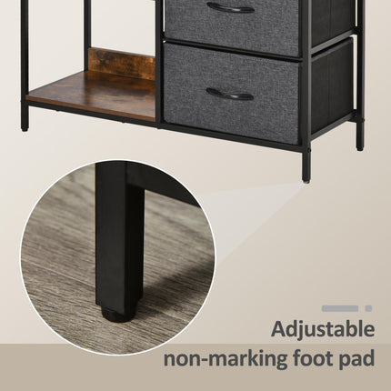 Chest of Drawers Dresser Cabinet with 3 Fabric Drawers & 3 Shelves for Living Room, Bedroom, Hallway - Black