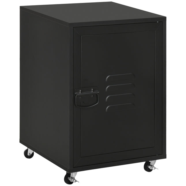 Rolling Metal Filing Cabinet, Industrial Mobile Storage Cabinet with Adjustable