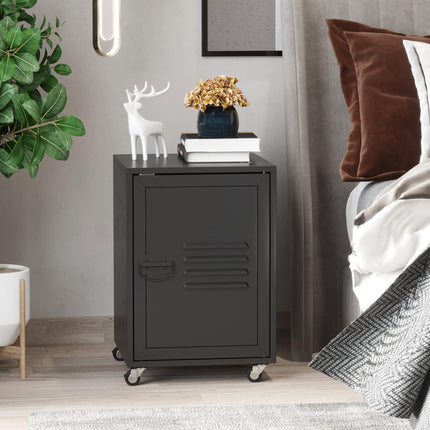 Rolling Metal Filing Cabinet, Industrial Mobile Storage Cabinet with Adjustable