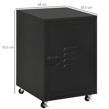 Rolling Metal Filing Cabinet, Industrial Mobile Storage Cabinet with Adjustable