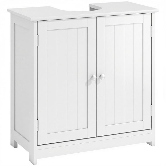 Under Sink Storage Cabinet with Adjustable Shelves 60x60x30cm - White