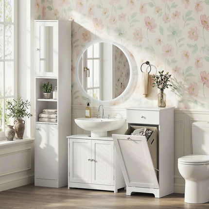 Under Sink Storage Cabinet with Adjustable Shelves 60x60x30cm - White