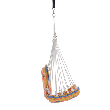 Hanging Hammock Chair with Cushioned Cotton Rope Seat - Orange