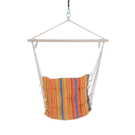 Hanging Hammock Chair with Cushioned Cotton Rope Seat - Orange