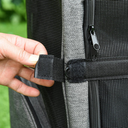 Travel Bag for Dogs 2-in-1 Pet Carry Backpack with Trolley and Telescopic Handle - Grey