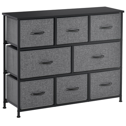 Chest of Drawers with 8 Foldable Drawers, 3-Tier Fabric Bedroom Dresser, Clothes