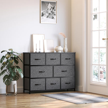 Chest of Drawers with 8 Foldable Drawers, 3-Tier Fabric Bedroom Dresser, Clothes