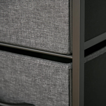 Storage Chest with 4 Fabric Drawers Bedroom and Living Room Cabinet - Black