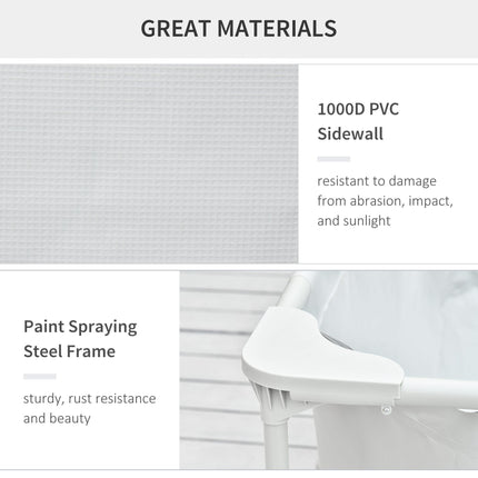 Steel Frame Above Ground Pool 292x190x75cm with Filter Pump and Reinforced Sidewalls - Grey