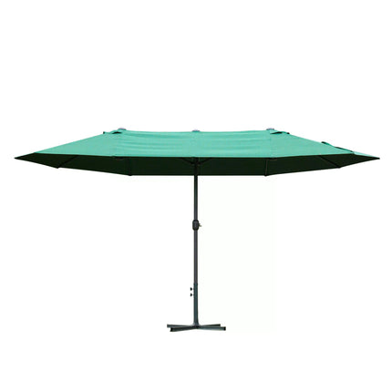 4.6m Double Canopy Garden Parasol UV Resistant - Dark Green